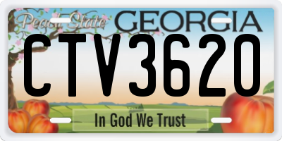 GA license plate CTV3620