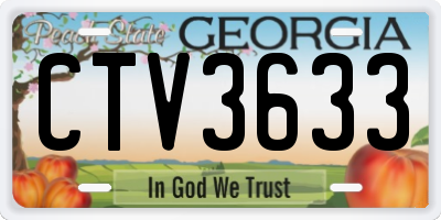 GA license plate CTV3633