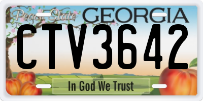 GA license plate CTV3642