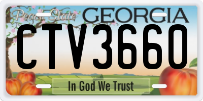 GA license plate CTV3660