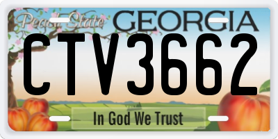 GA license plate CTV3662