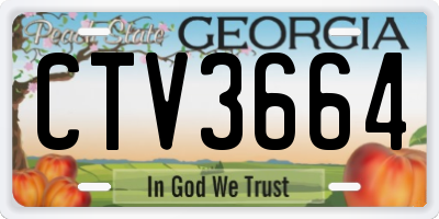GA license plate CTV3664