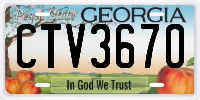 GA license plate CTV3670