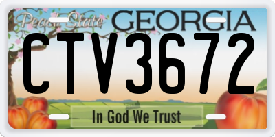 GA license plate CTV3672