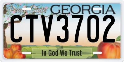 GA license plate CTV3702