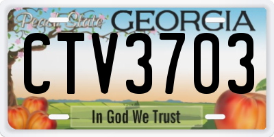 GA license plate CTV3703