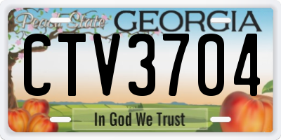 GA license plate CTV3704