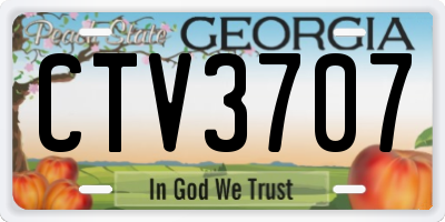 GA license plate CTV3707