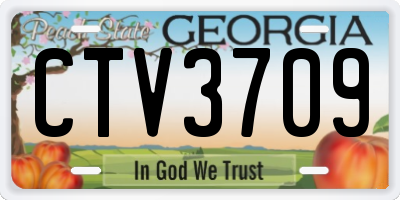 GA license plate CTV3709