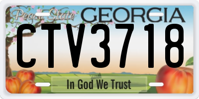 GA license plate CTV3718