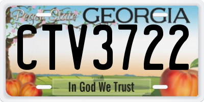 GA license plate CTV3722