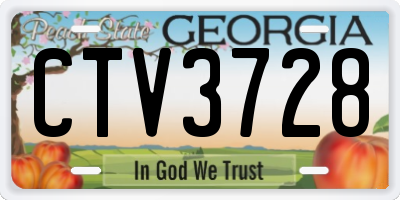 GA license plate CTV3728
