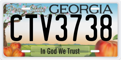 GA license plate CTV3738
