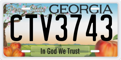 GA license plate CTV3743