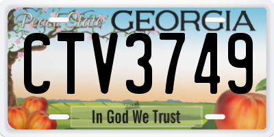 GA license plate CTV3749