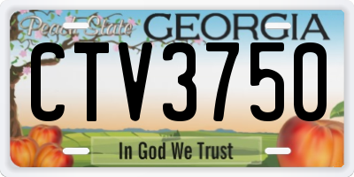 GA license plate CTV3750