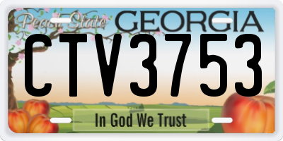GA license plate CTV3753