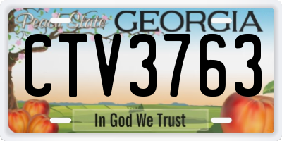 GA license plate CTV3763