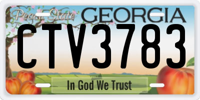 GA license plate CTV3783