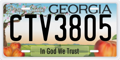 GA license plate CTV3805