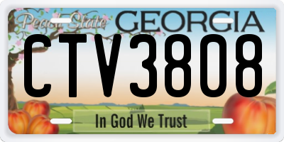 GA license plate CTV3808