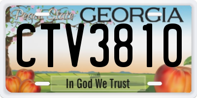 GA license plate CTV3810