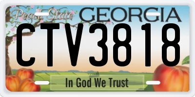 GA license plate CTV3818