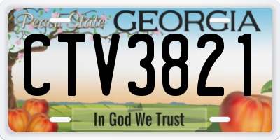 GA license plate CTV3821