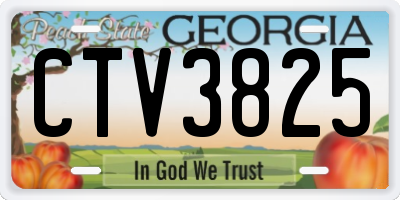 GA license plate CTV3825