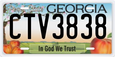 GA license plate CTV3838