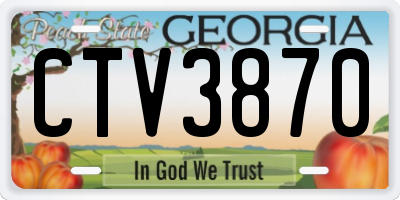 GA license plate CTV3870