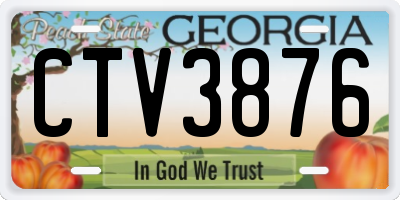 GA license plate CTV3876