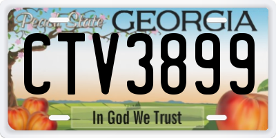 GA license plate CTV3899