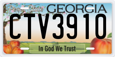 GA license plate CTV3910