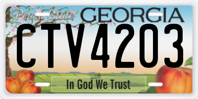 GA license plate CTV4203
