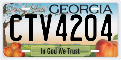 GA license plate CTV4204