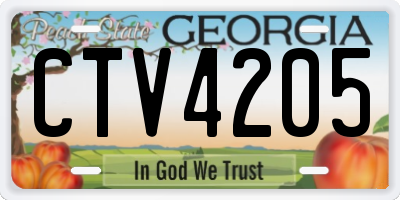 GA license plate CTV4205