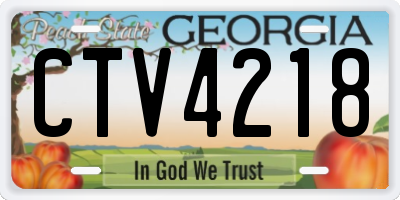GA license plate CTV4218