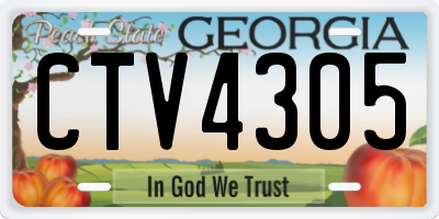GA license plate CTV4305