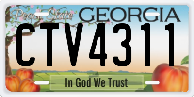 GA license plate CTV4311