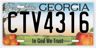 GA license plate CTV4316