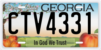 GA license plate CTV4331
