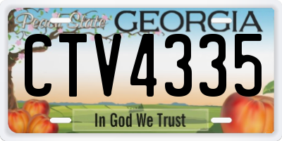 GA license plate CTV4335