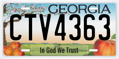 GA license plate CTV4363
