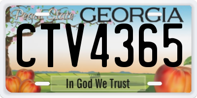 GA license plate CTV4365