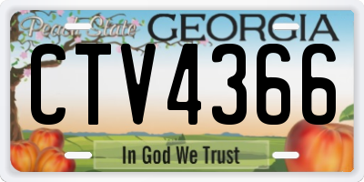 GA license plate CTV4366