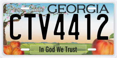 GA license plate CTV4412