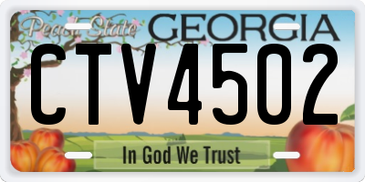 GA license plate CTV4502