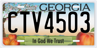 GA license plate CTV4503