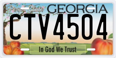 GA license plate CTV4504